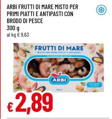 ARBI FRUTTI DI MARE MISTO PER PRIMI PIATTI E ANTIPASTI CON BRODO DI PESCE