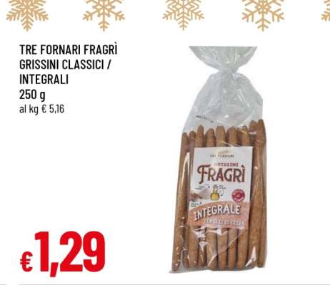 TRE FORNARI FRAGRÌ GRISSINI CLASSICI / INTEGRALI