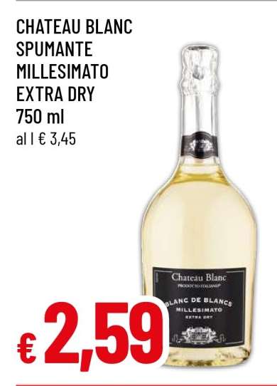 CHATEAU BLANC SPUMANTE MILLESIMATO EXTRA DRY