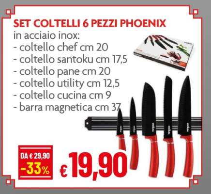 SET COLTELLI 6 PEZZI PHOENIX