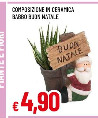 COMPOSIZIONE IN CERAMICA BABBO BUON NATALE