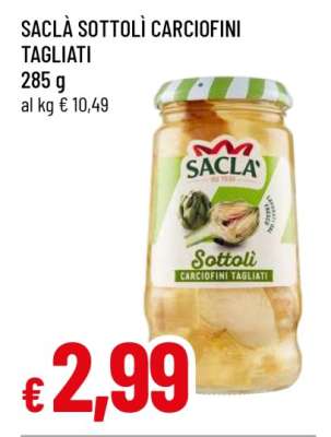 SACLÀ SOTTOLÌ CARCIOFINI TAGLIATI