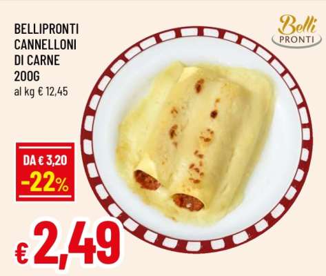 BELLIPRONTI CANNELLONI DI CARNE 200G