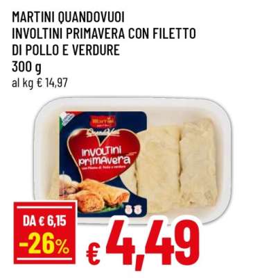 MARTINI QUANDOVUOI INVOLTINI PRIMAVERA CON FILETTO DI POLLO E VERDURE