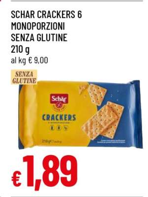Schar Crackers 6 Monoporzioni Senza Glutine