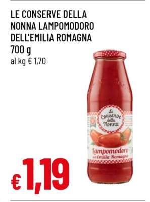 LE CONSERVE DELLA NONNA LAMPOMODORO DELL'EMILIA ROMAGNA