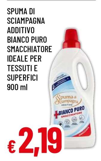 SPUMA DI SCIAMPAGNA ADDITIVO BIANCO PURO SMACCHIATORE