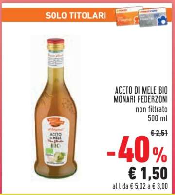ACETO DI MELE BIO MONARI FEDERZONI