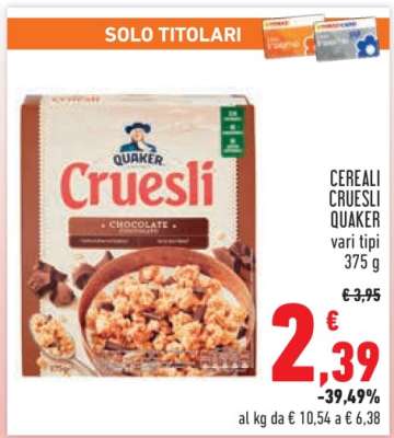 Cereali Cruesli Quaker