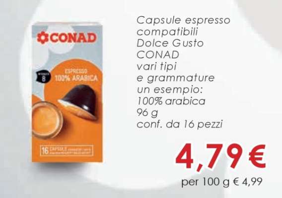 Capsule espresso compatibili Dolce Gusto CONAD