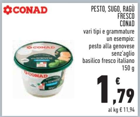 PESTO, SUGO, RAGÙ FRESCO CONAD