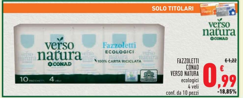 Fazzoletti Conad Verso Natura