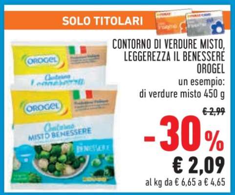 Contorno di verdure misto, Leggerezza il Benessere Orogel