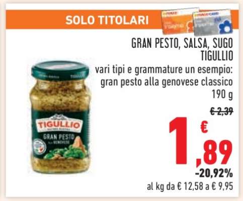 GRAN PESTO, SALSA, SUGO TIGULLIO