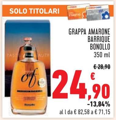 Grappa Amarone Barrique Bonollo