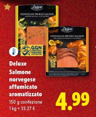 Deluxe Salmone norvegese affumicato aromatizzato
