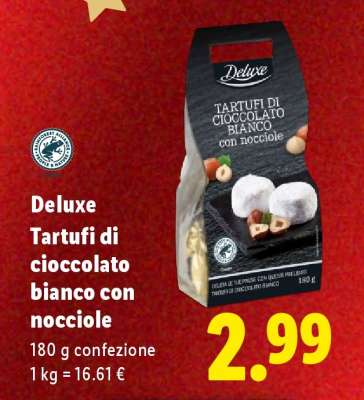 Deluxe Tartufi di cioccolato bianco con nocciole