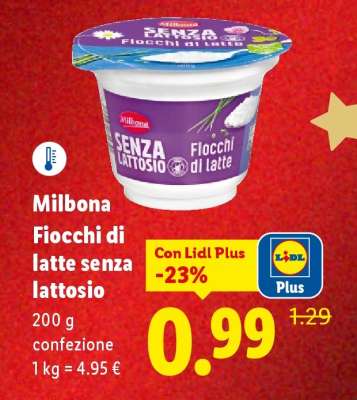 Milbona Fiocchi di latte senza lattosio