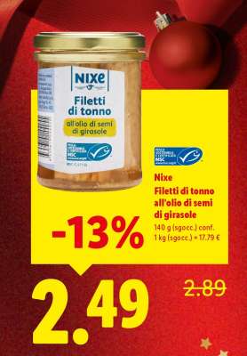 Nixe Filetti di tonno all'olio di semi di girasole