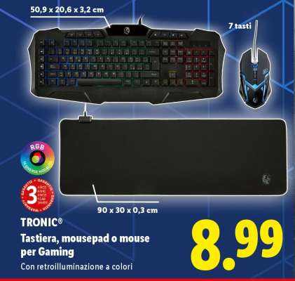 TRONIC® Tastiera, mousepad o mouse per Gaming