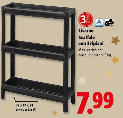 Livarno Scaffale con 3 ripiani