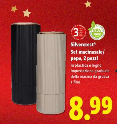 Silvercrest® Set macinasale/pepe, 2 pezzi