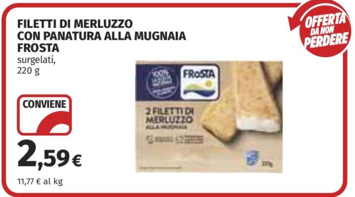 FILETTI DI MERLUZZO CON PANATURA ALLA MUGNAIA FROSTA