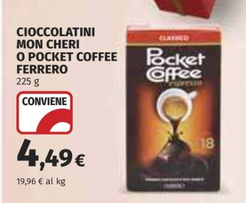 Cioccolatini Mon Cheri o Pocket Coffee Ferrero