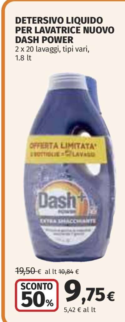 Detersivo Liquido per Lavatrice Nuovo Dash Power