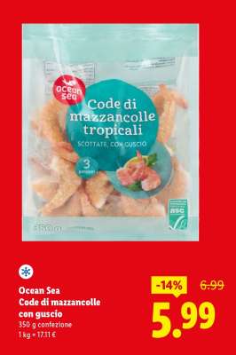 Ocean Sea Code di mazzancolle con guscio