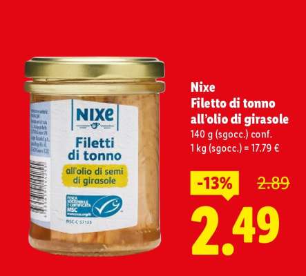 Nixe Filetto di tonno all’olio di girasole