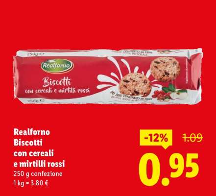 Realforno Biscotti con cereali e mirtilli rossi