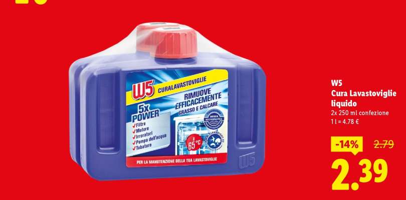 W5 Cura lavastoviglie liquido