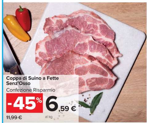 Coppa di suino a fette senz'osso