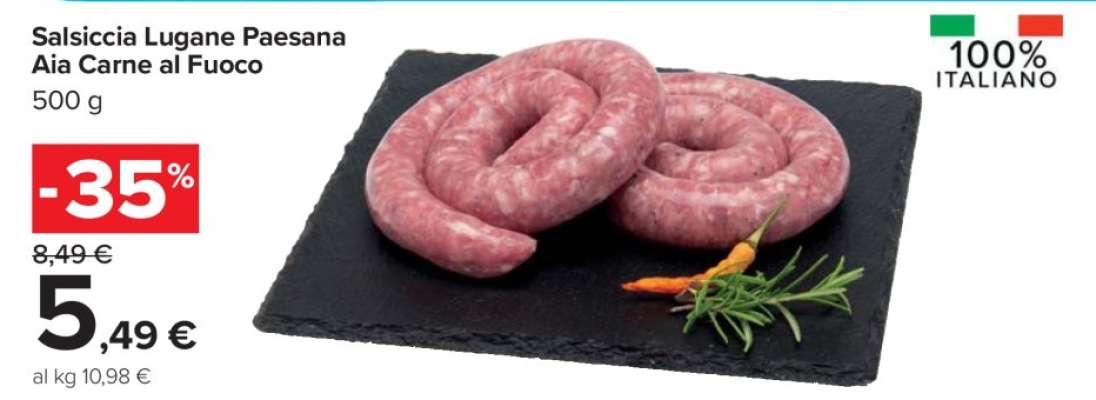 Salsiccia Lugane Paesana Aia Carne al Fuoco