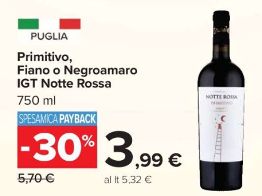 Primitivo, Fiano o Negroamaro IGT Notte Rossa