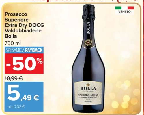 Prosecco Superiore Extra Dry DOCG Valdobbiadene Bolla