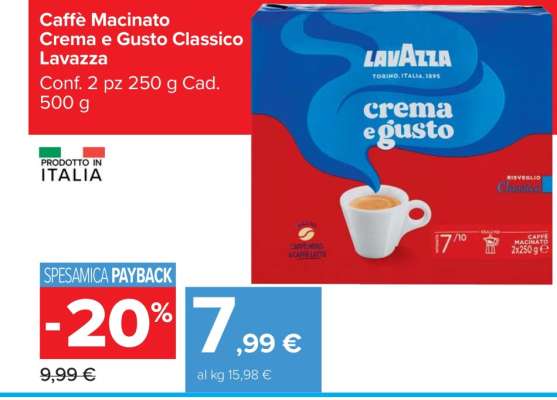 Caffè Macinato Crema e Gusto Classico Lavazza