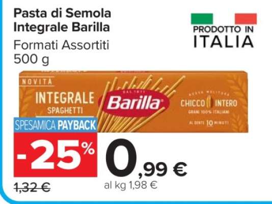 PASTA DI SEMOLA INTEGRALE BARILLA