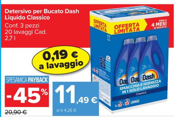 Detersivo per Bucato Dash Liquido Classico