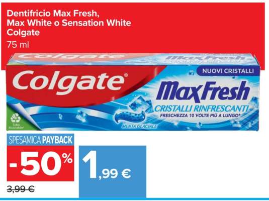 Dentifricio Max Fresh, Max White o Sensation White Colgate