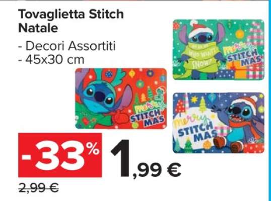 Tovaglietta Stitch Natale