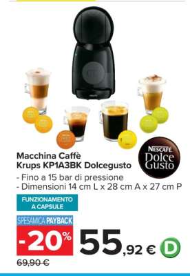 Macchina Caffè Krups KP1A3BK Dolcegusto