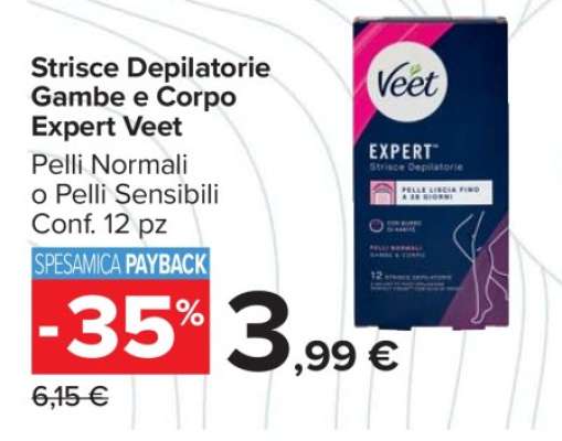 Strisce Depilatorie Gambe e Corpo Expert Veet