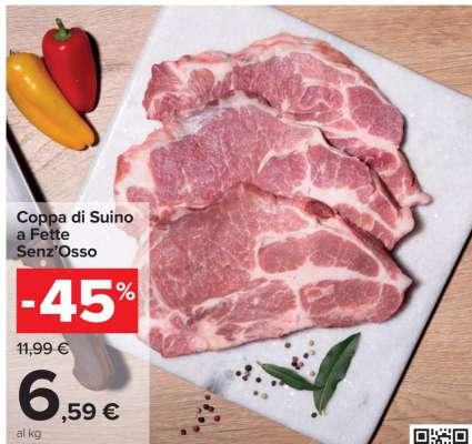 Coppa di suino a fette senz'osso