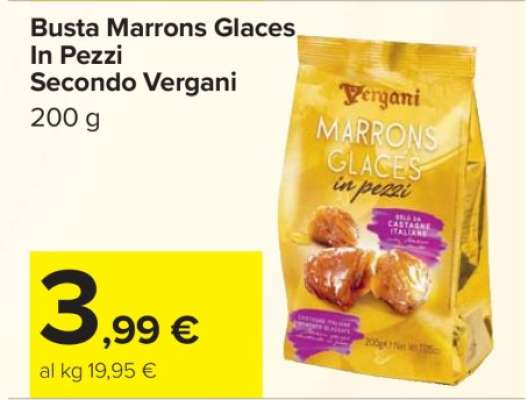 Busta Marrons Glaces In Pezzi Secondo Vergani