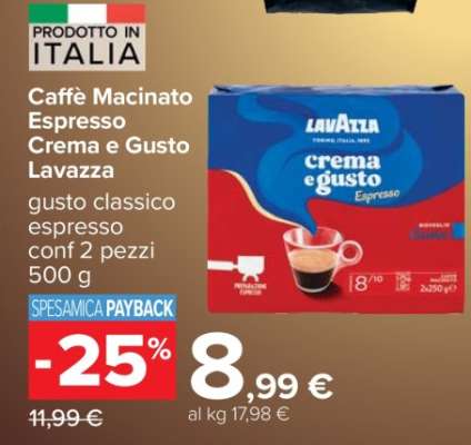 Caffè Macinato Espresso Crema e Gusto Lavazza