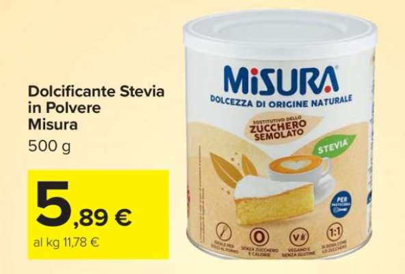 Dolcificante Stevia in Polvere Misura