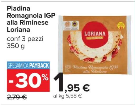 PIADINA ROMAGNOLA IGP ALLA RIMINESE LORIANA