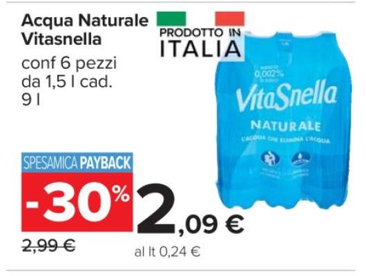 ACQUA NATURALE VITASNELLA